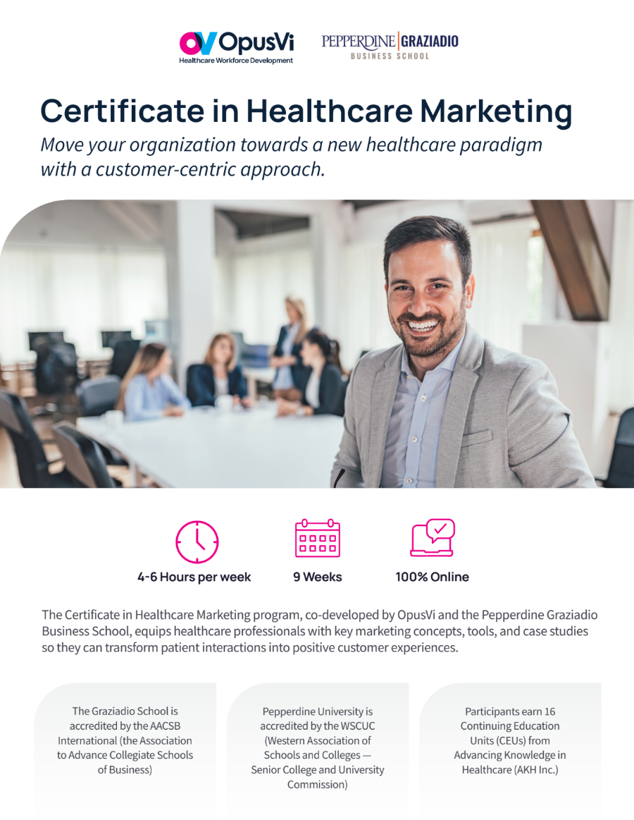 Certificate in Healthcare Marketing